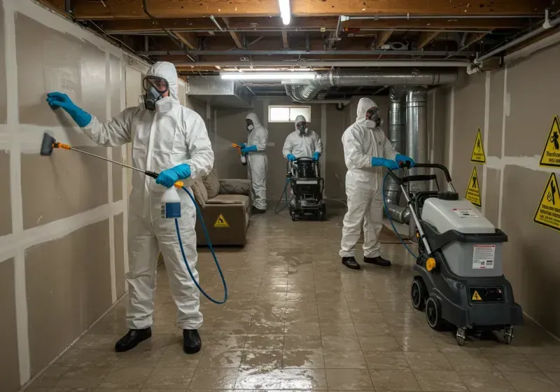 Basement Moisture Removal and Structural Drying process in Missaukee County, MI